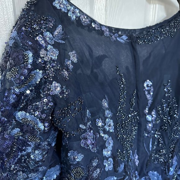 la-femme-sequin-floral-short-sleeve-sheath-gown from Nordstrom - Picture 8 of 9